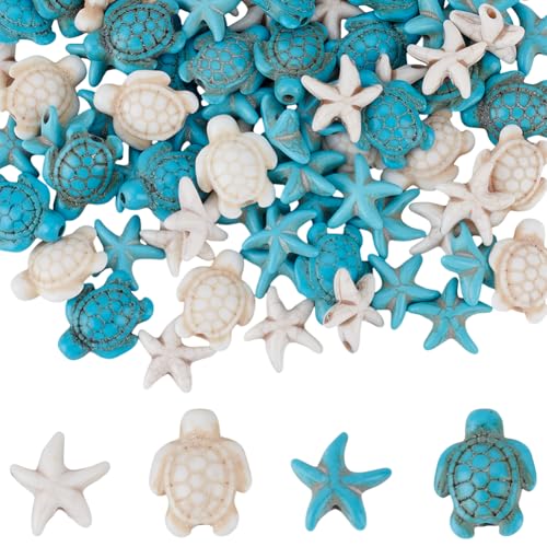 WEBEEDY 180 Pcs Seestern und Meeresschildkröte Perlen Synthetische Türkis Perlen Spacer Bead Charm für DIY-Schmuck machen, Sommer Ocean Animal Bead für Halskette Armbänder Machen WEBEEDY 180 Pcs Seestern und Meeresschildkröte Perlen Synthetische Türkis Perlen Spacer Bead Charm für DIY-Schmuck machen, Sommer Ocean Animal Bead für Halskette Armbänder Machen von WEBEEDY