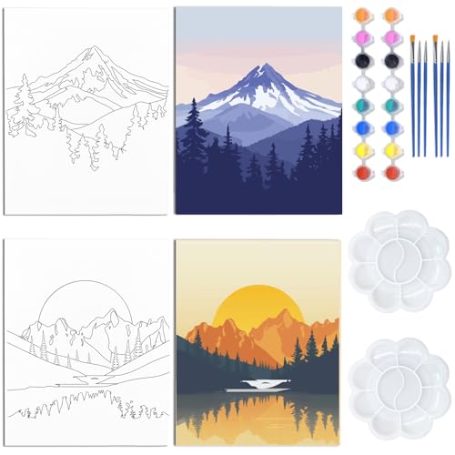 WEBEEDY 2 Pack Vorgezogenes Stretched Canvas Kit Leinwandmalerei Vorgedruckte Leinwand 8 x 10 Zoll Vorgezogene Leinwand Zum Malen Für Erwachsene Umriss Leinwand Für DIY Malerei Berglandschaft WEBEEDY 2 Pack Vorgezogenes Stretched Canvas Kit Leinwandmalerei Vorgedruckte Leinwand 8 x 10 Zoll Vorgezogene Leinwand Zum Malen Für Erwachsene Umriss Leinwand Für DIY Malerei Berglandschaft von WEBEEDY
