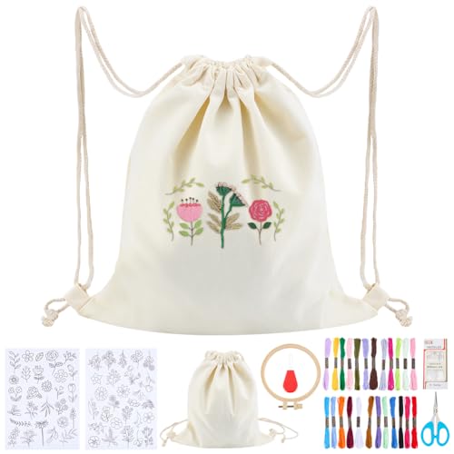 WEBEEDY 2 Set Blumenrucksack Stickerei Set Für Anfänger DIY Stickerei Taschen Set Mit Blumenmuster Stickrahmen Frauen Einzigartiges Geschenk Thema WEBEEDY 2 Set Blumenrucksack Stickerei Set Für Anfänger DIY Stickerei Taschen Set Mit Blumenmuster Stickrahmen Frauen Einzigartiges Geschenk Thema von WEBEEDY