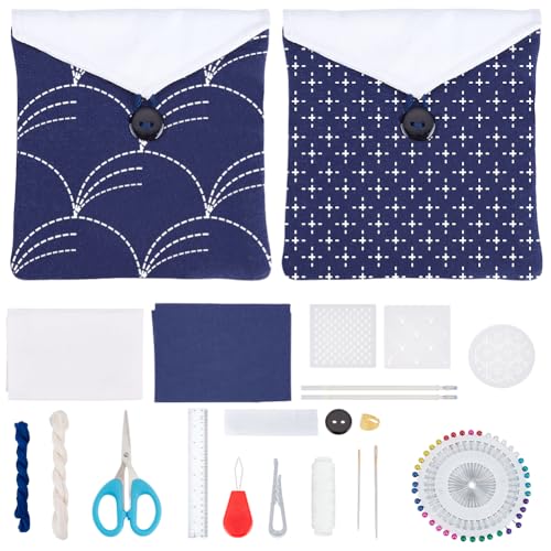 WEBEEDY 2 Sets DIY Sashiko Stickerei Tasche Set Für Stickerei Anfänger Stickbeutel Herstellungsset Mit Sashiko Vorlage Nadeln Faden Für Frauen DIY Handwerks Geschenk WEBEEDY 2 Sets DIY Sashiko Stickerei Tasche Set Für Stickerei Anfänger Stickbeutel Herstellungsset Mit Sashiko Vorlage Nadeln Faden Für Frauen DIY Handwerks Geschenk von WEBEEDY