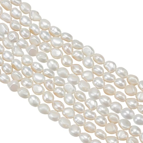 WEBEEDY 2 Strang Natürliche Perlenperlen 5-6 mm Natürliche Süßwasserperlen Für Erwachsene Schmuckherstellung Weiße Ovale Lose Perlen Mit Löchern Für DIY Damen Halskette Ohrringe WEBEEDY 2 Strang Natürliche Perlenperlen 5-6 mm Natürliche Süßwasserperlen Für Erwachsene Schmuckherstellung Weiße Ovale Lose Perlen Mit Löchern Für DIY Damen Halskette Ohrringe von WEBEEDY