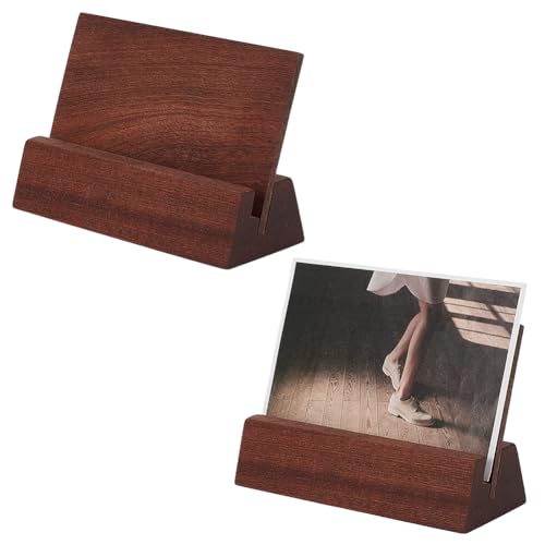 WEBEEDY 2 Stück Tischaufsteller Kalender Massiver Holzplatzkartenhalter Tischständer Für Bild Foto Rahmen Album Postkarte Kunstwerke Schreibtischdekoration 15x5.7x9.7cm von WEBEEDY