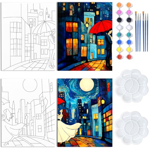 WEBEEDY 2 Stück Vorgezeichnete Leinwand Für Erwachsene Date Night Vorgespanntes Leinwand Vorzeichnungs Malset Für Kunstpartys Dekor Pärchen Picknick Date Ausrüstung Valentinstag Geschenk 203x245mm WEBEEDY 2 Stück Vorgezeichnete Leinwand Für Erwachsene Date Night Vorgespanntes Leinwand Vorzeichnungs Malset Für Kunstpartys Dekor Pärchen Picknick Date Ausrüstung Valentinstag Geschenk 203x245mm von WEBEEDY