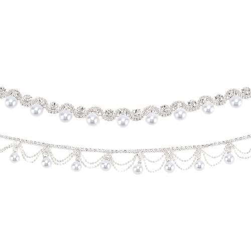 WEBEEDY 2 Yards 2 Stile Strass Fransenbesatz Zum Nähen Perlen Quaste Silber Perlenbesatz Gürtel Kristall Perlenkette Für DIY Geschenk Hochzeitskleid Kleidung Dekoration WEBEEDY 2 Yards 2 Stile Strass Fransenbesatz Zum Nähen Perlen Quaste Silber Perlenbesatz Gürtel Kristall Perlenkette Für DIY Geschenk Hochzeitskleid Kleidung Dekoration von WEBEEDY