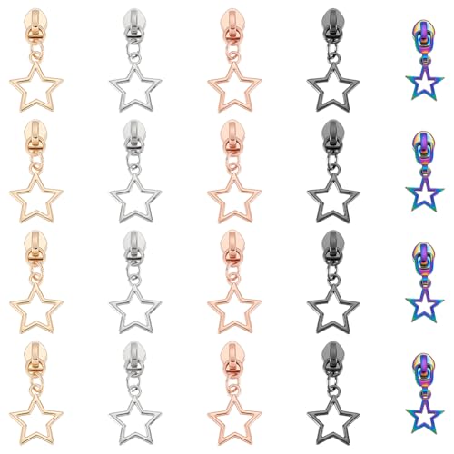 WEBEEDY 20 PCS Stern Reißverschluss-Schieber Set 5# Zipper Pulls 5 Farben Pentagramm Zipper Sliders Ersatz Legierung Zip Mend Reparatur für Kleidung Schuhe DIY Schneider Nähen Zubehör WEBEEDY 20 PCS Stern Reißverschluss-Schieber Set 5# Zipper Pulls 5 Farben Pentagramm Zipper Sliders Ersatz Legierung Zip Mend Reparatur für Kleidung Schuhe DIY Schneider Nähen Zubehör von WEBEEDY