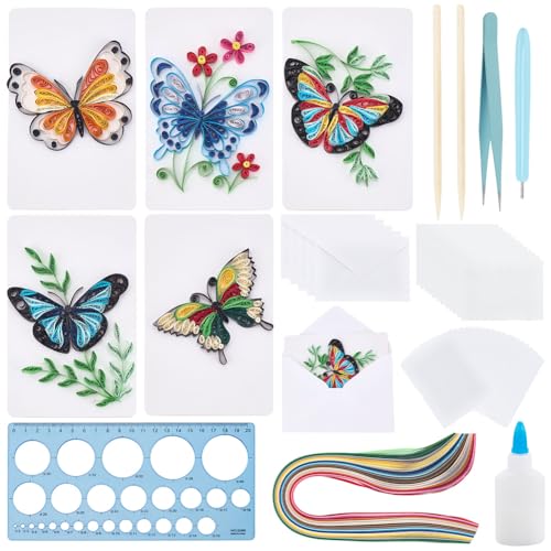 WEBEEDY 20 Set DIY Schmetterling Quilling Grußkarten Kit Papier Quilling Kit Für Erwachsene Anfänger 5 Stile Schmetterling Tier Quilling Grußkarten Machen Kit Mit Anleitung WEBEEDY 20 Set DIY Schmetterling Quilling Grußkarten Kit Papier Quilling Kit Für Erwachsene Anfänger 5 Stile Schmetterling Tier Quilling Grußkarten Machen Kit Mit Anleitung von WEBEEDY