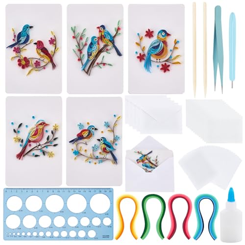 WEBEEDY 20 Set DIY Vogel Blumen Quilling Grußkarten Kit Papier Quilling Kit Für Erwachsene Anfänger 5 Stile Vogel Liebe Quilling Grußkarten Bastelset Mit Anleitung WEBEEDY 20 Set DIY Vogel Blumen Quilling Grußkarten Kit Papier Quilling Kit Für Erwachsene Anfänger 5 Stile Vogel Liebe Quilling Grußkarten Bastelset Mit Anleitung von WEBEEDY