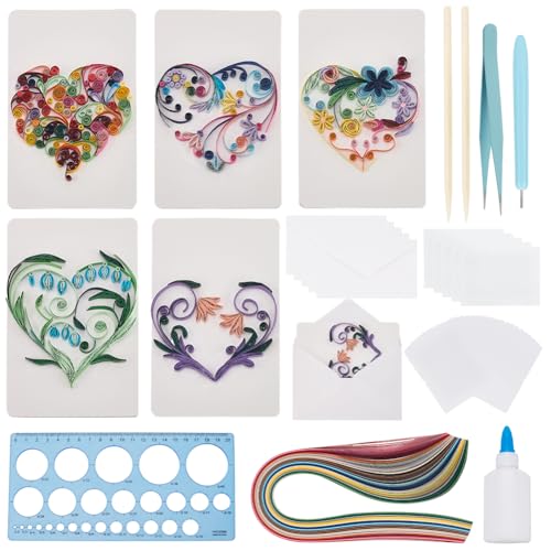 WEBEEDY 20 Set Papier Quilling Kit Für Erwachsene Anfänger DIY Herz Quilling Grußkarten Machen Kit Mit Anleitung DIY Einzigartige Karten Für Geburtstag Neujahr Das Erntedankfest Valentinstag WEBEEDY 20 Set Papier Quilling Kit Für Erwachsene Anfänger DIY Herz Quilling Grußkarten Machen Kit Mit Anleitung DIY Einzigartige Karten Für Geburtstag Neujahr Das Erntedankfest Valentinstag von WEBEEDY