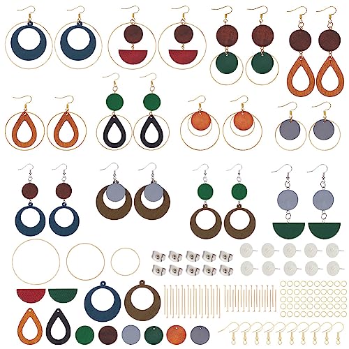 WEBEEDY 20 Sets DIY-Ohrring-Kit Machen Sie Ihre Eigenen Ohrringe Kit Geometrische Ohrringe Aus Holz DIY Bastelset Für Erwachsene DIY Schmuckset Ohrringe Making Kit Mit Ohrringhaken von WEBEEDY