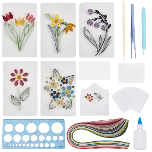 WEBEEDY 20 Sets Papier Quilling Kit für Erwachsene Anfänger DIY Bouquet Quilling Grußkarte Making Kit mit Anleitung DIY Einzigartige Bouquet Karten für alle Anlässe für Geburtstag,Neujahr,Thanksgiving WEBEEDY 20 Sets Papier Quilling Kit für Erwachsene Anfänger DIY Bouquet Quilling Grußkarte Making Kit mit Anleitung DIY Einzigartige Bouquet Karten für alle Anlässe für Geburtstag,Neujahr,Thanksgiving von WEBEEDY