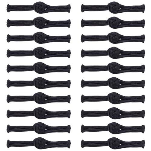 WEBEEDY 20 Stk. Traditionelle Chinesische Frosch Knoten Nähtasten Verschlüsse Zum Nähen Auf Knöpfen Für Cheongsam Umhang Tang Anzug Outfit 8.5 x 1.3cm (Schwarz) von WEBEEDY