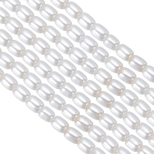 WEBEEDY 200 Stück Naturperlenperlen 3-4 mm Kleine Natürliche Süßwasserperlen Für Die Schmuckherstellung Weiße Ovale Lose Perlen Mit Löchern Für Erwachsene DIY Halskette Ohrringe (2 Stränge) von WEBEEDY