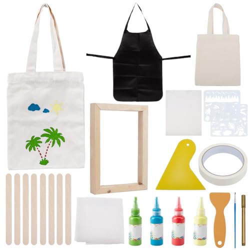 WEBEEDY 21 Stück DIY Siebdruck Set Strand Siebdruck Set Enthält Holz Siebdruckrahmen Anleitungen Und Werkzeuge Für Schablonen Für Erwachsene Siebdruck Starter Set WEBEEDY 21 Stück DIY Siebdruck Set Strand Siebdruck Set Enthält Holz Siebdruckrahmen Anleitungen Und Werkzeuge Für Schablonen Für Erwachsene Siebdruck Starter Set von WEBEEDY