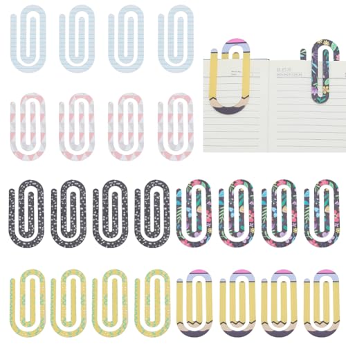 WEBEEDY 24 Stück 6 Stile vorgedruckte Acryl-Büroklammern, 5,1 x 10,2 cm, Jumbo-Büroklammern, wiederverwendbar, farbige Muster, Lesezeichen, Büroklammer, Geschenk für Buchliebhaber, Zuhause WEBEEDY 24 Stück 6 Stile vorgedruckte Acryl-Büroklammern, 5,1 x 10,2 cm, Jumbo-Büroklammern, wiederverwendbar, farbige Muster, Lesezeichen, Büroklammer, Geschenk für Buchliebhaber, Zuhause von WEBEEDY