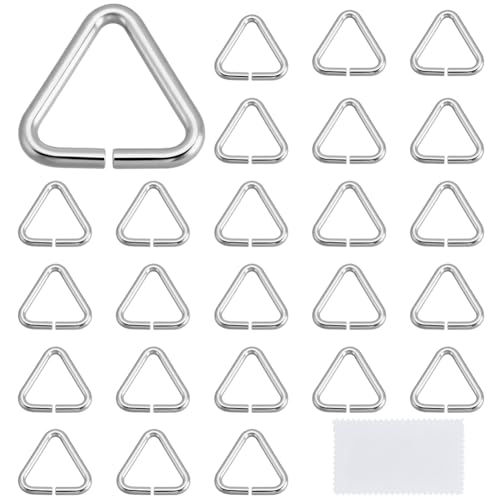 WEBEEDY 25 Stück 925 Sterling Silber Knebelösen Für Anhänger Dreieckige Offene Sprungringe In Großen Mengen Anhänger Verschluss Verbinder Halskettenösen Für Die Schmuckherstellung Armbandanhänger 5mm von WEBEEDY