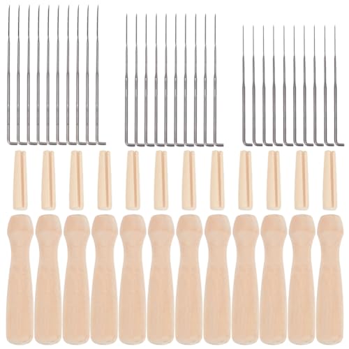 WEBEEDY 3 Größen Filznadeln-Set Poking-Filznadelstift Mit 12 Holz-Stanznadelhaltergriffen Für Wollfilzwerkzeug, Filzer, Anfänger, Bastelbedarf WEBEEDY 3 Größen Filznadeln-Set Poking-Filznadelstift Mit 12 Holz-Stanznadelhaltergriffen Für Wollfilzwerkzeug, Filzer, Anfänger, Bastelbedarf von WEBEEDY