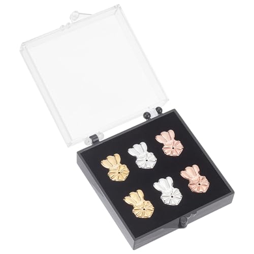 WEBEEDY 3 Paar Ohrrückenklemmen Lifters Krone Form Ohrrückenklemmen Für Hängende Ohrringe Verstellbare Ohrrückenklemmen Ersatz Für Schwere Ohrringe (Gold Silbern Silberfarbig Roségold) von WEBEEDY