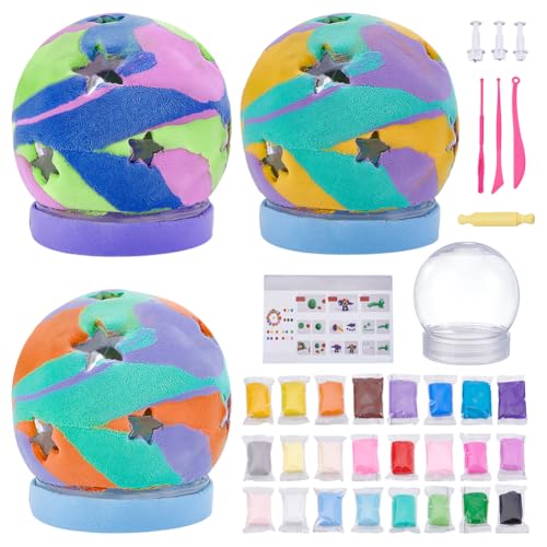 WEBEEDY 3 Set DIY Tonlaterne Lufttrocknendes Ton Kit Tonleuchter Bastelset Für Erwachsene Mit Farbiger Ton Und Klare Kugel Kreative Geschenke WEBEEDY 3 Set DIY Tonlaterne Lufttrocknendes Ton Kit Tonleuchter Bastelset Für Erwachsene Mit Farbiger Ton Und Klare Kugel Kreative Geschenke von WEBEEDY