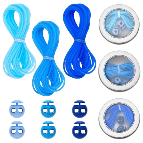 WEBEEDY 3 Sets 3 Farben Strick Barber Schnüre Und 2 Loch Kunststoff Kordelstopper Mit Aufbewahrungsbox Blauer Maschenhalter Schnur Maschenmarkierer Stricknadelstopper Für Strickhandwerk WEBEEDY 3 Sets 3 Farben Strick Barber Schnüre Und 2 Loch Kunststoff Kordelstopper Mit Aufbewahrungsbox Blauer Maschenhalter Schnur Maschenmarkierer Stricknadelstopper Für Strickhandwerk von WEBEEDY