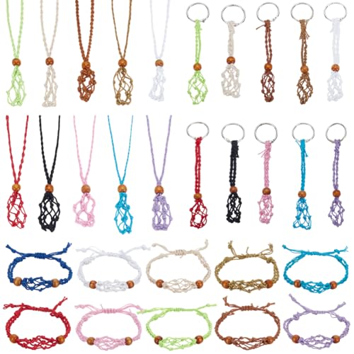 WEBEEDY 30 Pcs Leere Kristall Halter Halskette Armband Cage Halter Einstellbare Schnur Kristall Netted Käfig Halskette Halter für Schmuck Herstellung Anhänger Armband Schlüsselanhänger, 3-5cm Netz WEBEEDY 30 Pcs Leere Kristall Halter Halskette Armband Cage Halter Einstellbare Schnur Kristall Netted Käfig Halskette Halter für Schmuck Herstellung Anhänger Armband Schlüsselanhänger, 3-5cm Netz von WEBEEDY