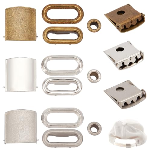 WEBEEDY 30 Set Baseballmütze Mütze Schnalle Gurtverschluss Clip-Einstellung Schnallenverschlüsse mit Ösentülle Verstellbare Schnallen für Rucksackgurt(Keine Werkzeuge Enthalten) von WEBEEDY