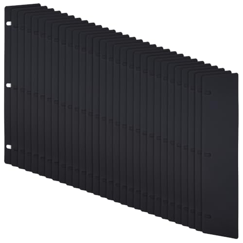 WEBEEDY 30 Stück Blattentrenner Für 3 Ringordner Dauerhafte Seitenheber Blatt Glättungsschoner Schützen Binder Seiten Für D Ring Binder Büromaterial 27.8 x 8cm (Schwarz) von WEBEEDY