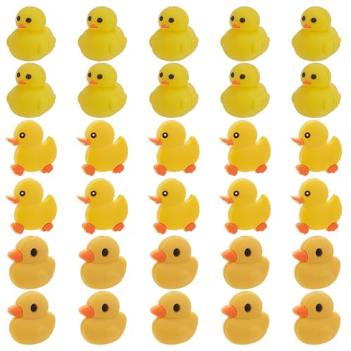 WEBEEDY 30 Stück gelbe Gummienten Silikonperlen Cartoon-Entenform Silikonperlen 3D und flache Ente lose Perlen für Perlenstifte, Schlüsselanhänger, Halskette, Armband, Schlüsselband WEBEEDY 30 Stück gelbe Gummienten Silikonperlen Cartoon-Entenform Silikonperlen 3D und flache Ente lose Perlen für Perlenstifte, Schlüsselanhänger, Halskette, Armband, Schlüsselband von WEBEEDY