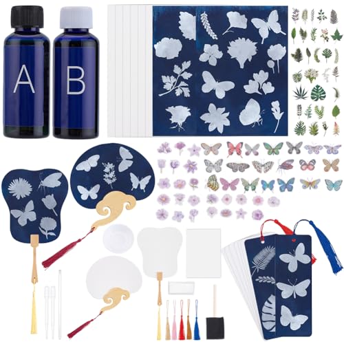 WEBEEDY 32 Komplette Cyanotypie Set Enthält 15 Blatt A4 Papier 2 Ein Fan 15 Lesezeichen 2 Komponentensensibilisator Pinselwerkzeuge Und Anleitung Für Das Sonnendruck Auf Papier WEBEEDY 32 Komplette Cyanotypie Set Enthält 15 Blatt A4 Papier 2 Ein Fan 15 Lesezeichen 2 Komponentensensibilisator Pinselwerkzeuge Und Anleitung Für Das Sonnendruck Auf Papier von WEBEEDY