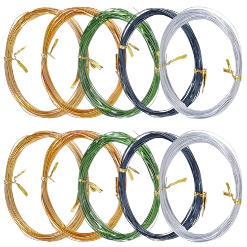 WEBEEDY 328 Fuß Flaches Aluminiumdraht 0.3mm Dick Cloisonne Emaildraht 29 Gauge Mehrfarbige Biegsame Metalldrähte Für DIY Schmuckherstellung (32.8 Fuß/Rolle 10 Rollen) von WEBEEDY
