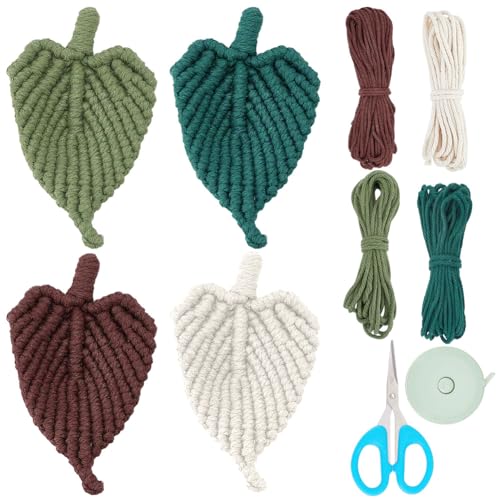 WEBEEDY 4 Sets DIY Blatt Makramee Kit DIY Bastelset DIY Makramee Kit Für Erwachsene Anfänger Makramee Dekoration Mit Anleitung Boho Makramee Für Zuhause Hochzeit Party Dekor Geburtstagsgeschenk WEBEEDY 4 Sets DIY Blatt Makramee Kit DIY Bastelset DIY Makramee Kit Für Erwachsene Anfänger Makramee Dekoration Mit Anleitung Boho Makramee Für Zuhause Hochzeit Party Dekor Geburtstagsgeschenk von WEBEEDY