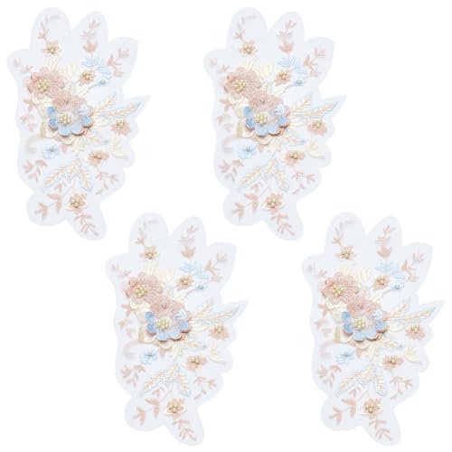 WEBEEDY 4 Stück Blumenstickerei Applikation Mit Perlen Und Stoffapplikationen Nähen von Stickerei Spitzenapplikationen Zur Verzierung von DIY Nähprojekten WEBEEDY 4 Stück Blumenstickerei Applikation Mit Perlen Und Stoffapplikationen Nähen von Stickerei Spitzenapplikationen Zur Verzierung von DIY Nähprojekten von WEBEEDY