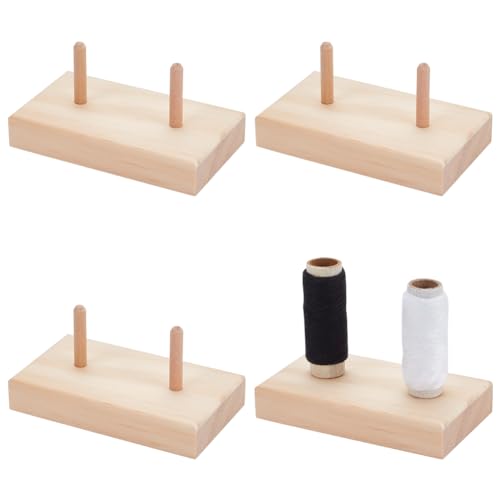 WEBEEDY 4 Stück Hölzerner Garnhalter, Tragbarer Garnständer, Doppelter Garnhalter, Spender, Nähaufbewahrung, Organizer Für Stickgarn-Spinnzubehör, 8 Spulen WEBEEDY 4 Stück Hölzerner Garnhalter, Tragbarer Garnständer, Doppelter Garnhalter, Spender, Nähaufbewahrung, Organizer Für Stickgarn-Spinnzubehör, 8 Spulen von WEBEEDY