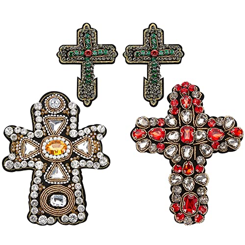 WEBEEDY 4 Stück Kreuz Aufnäher Applikation Bügelbild Taschen Verziertes Nähzubehör Crystal Motive Kreuz Kruzifix Muster Applikation Kleidung WEBEEDY 4 Stück Kreuz Aufnäher Applikation Bügelbild Taschen Verziertes Nähzubehör Crystal Motive Kreuz Kruzifix Muster Applikation Kleidung von WEBEEDY