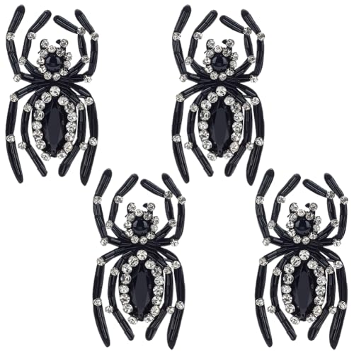 WEBEEDY 4 Stück Perlen-Diamant-Spinnen-Aufnäher Zum Nähen Auf Kristall-Applikationen DIY-Stickerei Dekorative Applikationen Aufnäher Für Halloween, Kleidung, Kleid, Hut, Verschönerung, Schwarz WEBEEDY 4 Stück Perlen-Diamant-Spinnen-Aufnäher Zum Nähen Auf Kristall-Applikationen DIY-Stickerei Dekorative Applikationen Aufnäher Für Halloween, Kleidung, Kleid, Hut, Verschönerung, Schwarz von WEBEEDY
