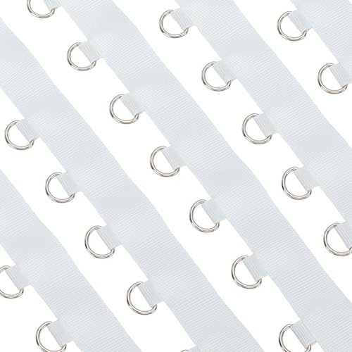 WEBEEDY 4.6m Weiße Grommet Trim mit D-Ringen, 2cm Breite Kleidung Nähen Trim Metall Eyelet Ring Band Streifen für Kleidung Korsett Unterwäsche Herstellung & Nähen Handwerk Projekte Dekoration von WEBEEDY