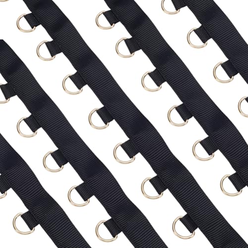 WEBEEDY 4.6m schwarze Grommet Trim mit D-Ringen, 2cm breite Kleidung Nähen Trim Metall Eyelet Ring Band Streifen für Kleidung Korsett Unterwäsche Herstellung & Nähen Handwerk Projekte Dekoration von WEBEEDY