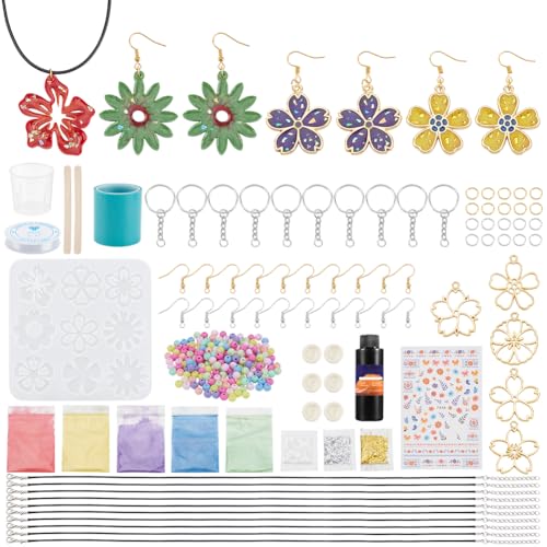 WEBEEDY 40 Set 371 PCS DIY Harz Schmuckherstellung Kit Für Erwachsene DIY Blumen Open Bezel Anhänger Harzformen Kit Mit Schlüsselring, Ohrring Haken, Anleitung Für Anfänger Harzzubehör WEBEEDY 40 Set 371 PCS DIY Harz Schmuckherstellung Kit Für Erwachsene DIY Blumen Open Bezel Anhänger Harzformen Kit Mit Schlüsselring, Ohrring Haken, Anleitung Für Anfänger Harzzubehör von WEBEEDY