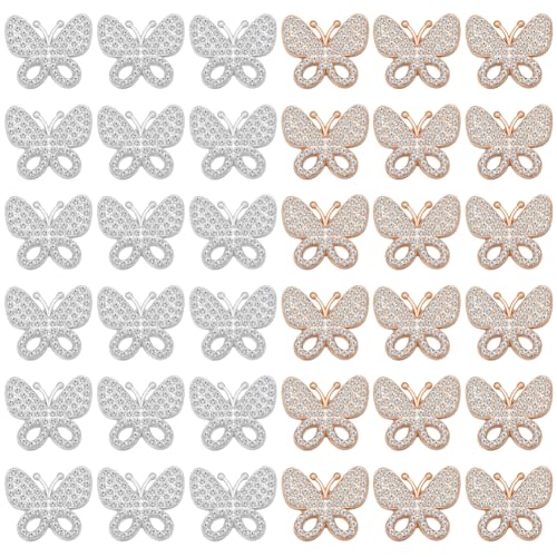 WEBEEDY 40 Stück Gold Silber Strass Schmetterling Aufkleber Legierung Schmetterling Strass Applikation Patches Verzierung Für Haaraccessoires Geschenkboxdekoration 2x2.2cm WEBEEDY 40 Stück Gold Silber Strass Schmetterling Aufkleber Legierung Schmetterling Strass Applikation Patches Verzierung Für Haaraccessoires Geschenkboxdekoration 2x2.2cm von WEBEEDY