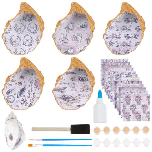 WEBEEDY 5 Set Feder Austernschalen Ring Schale Kit DIY Muschel Dekorative Schmuckschale Zur Aufbewahrung von Ringen Ohrringen Und Halsketten Sommerliche Schmuckdekorationen Für Zuhause WEBEEDY 5 Set Feder Austernschalen Ring Schale Kit DIY Muschel Dekorative Schmuckschale Zur Aufbewahrung von Ringen Ohrringen Und Halsketten Sommerliche Schmuckdekorationen Für Zuhause von WEBEEDY