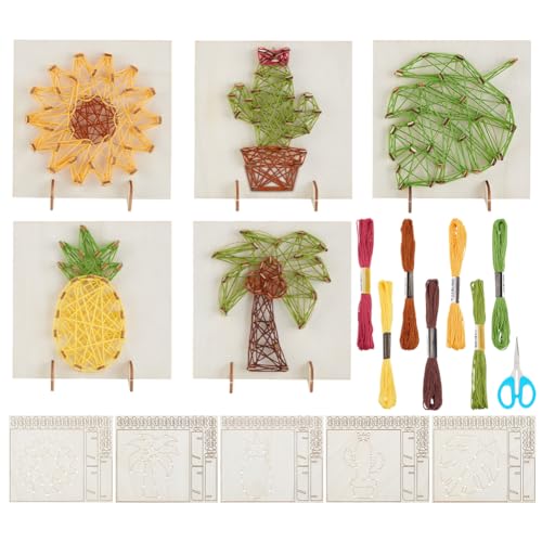 WEBEEDY 5 Set Sommer Thema DIY String Art Kit Für Erwachsene Anfänger Kaktus Kokospalme Ananas Sonnenblume Schildkrötenrücken Blatt Fadenkunsthandwerk Mit Anleitung 13 x 13cm WEBEEDY 5 Set Sommer Thema DIY String Art Kit Für Erwachsene Anfänger Kaktus Kokospalme Ananas Sonnenblume Schildkrötenrücken Blatt Fadenkunsthandwerk Mit Anleitung 13 x 13cm von WEBEEDY