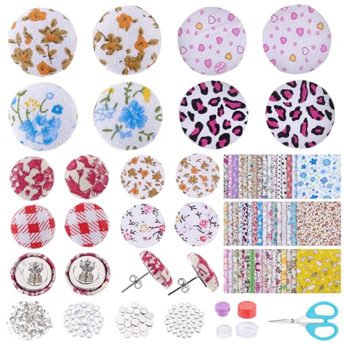 WEBEEDY 50 Set Floral Button Stud Earring Making Kit Frisches Florales Stoffknopf Ohrring Kunst Und Handwerksset Für Erwachsene Ohrringpfosten Und Rücken Ohrstecker Für Die Schmuckherstellung WEBEEDY 50 Set Floral Button Stud Earring Making Kit Frisches Florales Stoffknopf Ohrring Kunst Und Handwerksset Für Erwachsene Ohrringpfosten Und Rücken Ohrstecker Für Die Schmuckherstellung von WEBEEDY
