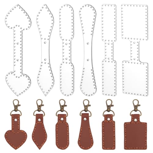 WEBEEDY 6 Arten Leder Schlüsselanhänger Acryl Schablone klar Schlüsselanhänger Muster Schablone Wiederverwendbar Handmade Leder Schlüsselanhänger Vorlage für Erwachsene Anfänger WEBEEDY 6 Arten Leder Schlüsselanhänger Acryl Schablone klar Schlüsselanhänger Muster Schablone Wiederverwendbar Handmade Leder Schlüsselanhänger Vorlage für Erwachsene Anfänger von WEBEEDY