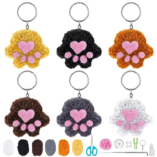 WEBEEDY 6 Sets Katze Pom Pom Bälle Schlüsselbund DIY Bastelset mit Kätzchen Katze Pfote Pom Pom Fuzzy Schlüsselbund für Mädchen Rucksack Handtasche Tasche Kostümzubehör Schlüsseldekoration WEBEEDY 6 Sets Katze Pom Pom Bälle Schlüsselbund DIY Bastelset mit Kätzchen Katze Pfote Pom Pom Fuzzy Schlüsselbund für Mädchen Rucksack Handtasche Tasche Kostümzubehör Schlüsseldekoration von WEBEEDY