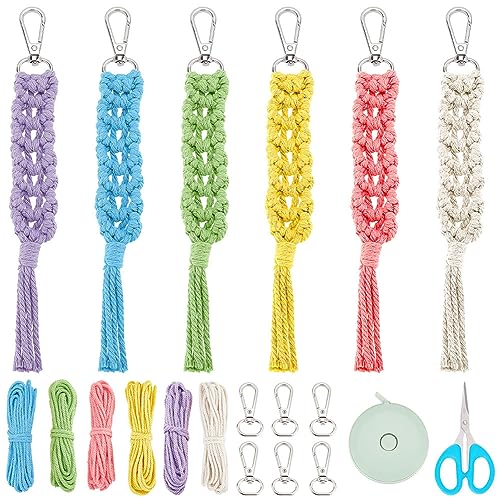 WEBEEDY 6 Sets Makramee-Schlüsselanhänger-Set, Mini-Makramee-Schlüsselanhänger Quasten Für Taschen Schlüssel Handyanhänger Makramee-Schlüsselanhänger-Set Für Erwachsene Anfänger WEBEEDY 6 Sets Makramee-Schlüsselanhänger-Set, Mini-Makramee-Schlüsselanhänger Quasten Für Taschen Schlüssel Handyanhänger Makramee-Schlüsselanhänger-Set Für Erwachsene Anfänger von WEBEEDY