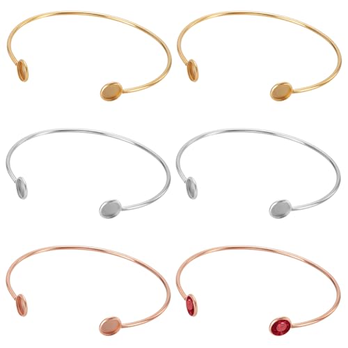WEBEEDY 6 Stück 3 Farben Runde Leerarmband Tabletts Edelstahl Lünette Armreif Leer Armband Tablett Für DIY Basteln Schmuck Zubehör Lieferungen Geschenk zu Weihnachten 8mm Tablett WEBEEDY 6 Stück 3 Farben Runde Leerarmband Tabletts Edelstahl Lünette Armreif Leer Armband Tablett Für DIY Basteln Schmuck Zubehör Lieferungen Geschenk zu Weihnachten 8mm Tablett von WEBEEDY