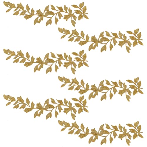 WEBEEDY 6 Stück Blätter Applikationen Waldreben Spitzenborte Leaf Pattern Aufnäher Nähflicken für DIY Kostüm Kunst Handwerk Projekte von WEBEEDY