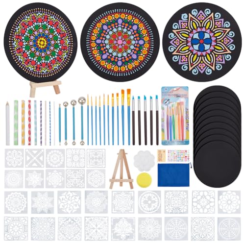 WEBEEDY 72 Pcs Dotting Tools Painting Kit Dot Painting Tools Set für die Malerei mit Acrylfarben und Wiederverwendbare Schablonen, Art Kit Home Decor Zeichnung Aktivität von WEBEEDY