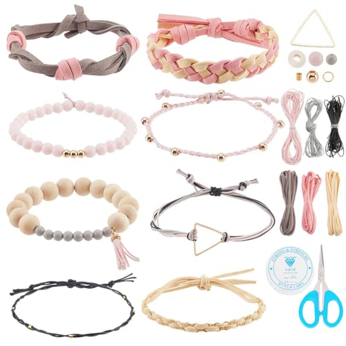 WEBEEDY 8 Sets Lederarmband-Kits Lederwickel-Boho-Armband-Herstellungsset Charms-Anhänger Perlen Für Die DIY-Armband-Schmuckherstellung von WEBEEDY