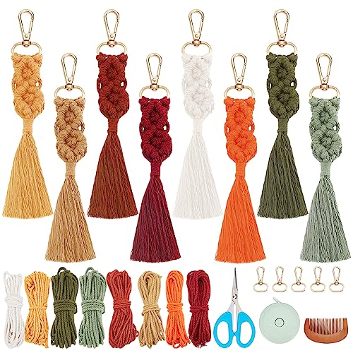 WEBEEDY 8 Sets Makramee Schlüsselanhänger Set DIY Makramee Herbstfarben Schlüsselanhänger Für Boho-Taschenanhänger Makramee Set Für Erwachsene, Anfänger Geschenke zu Weihnachten WEBEEDY 8 Sets Makramee Schlüsselanhänger Set DIY Makramee Herbstfarben Schlüsselanhänger Für Boho-Taschenanhänger Makramee Set Für Erwachsene, Anfänger Geschenke zu Weihnachten von WEBEEDY