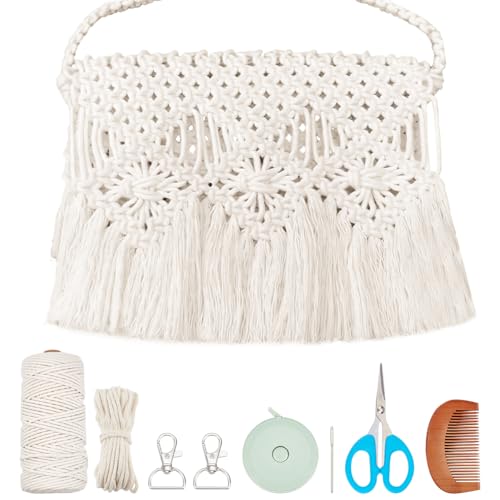WEBEEDY Beige DIY Makramee Taschen Set Mit Boho Fransen Makramee Schultertaschen Set Mit 131 Yard 3mm Makramee Schnur Und Video Tutorials Handgefertigtes Taschenbastelset als Geschenk WEBEEDY Beige DIY Makramee Taschen Set Mit Boho Fransen Makramee Schultertaschen Set Mit 131 Yard 3mm Makramee Schnur Und Video Tutorials Handgefertigtes Taschenbastelset als Geschenk von WEBEEDY